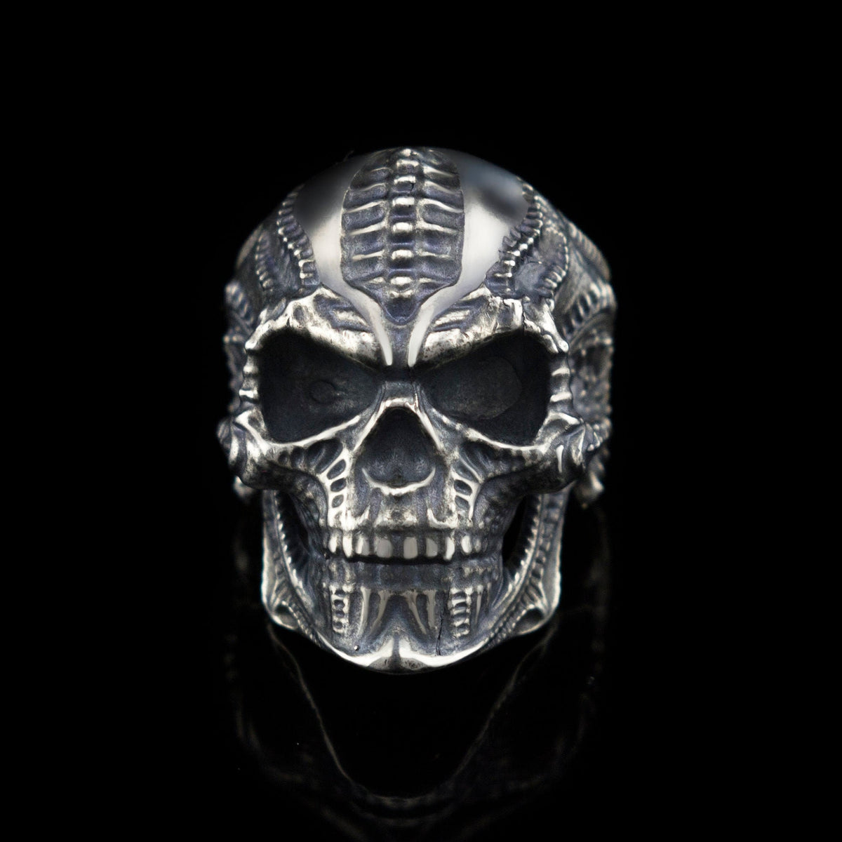 Blade biomechanical skull ring front view