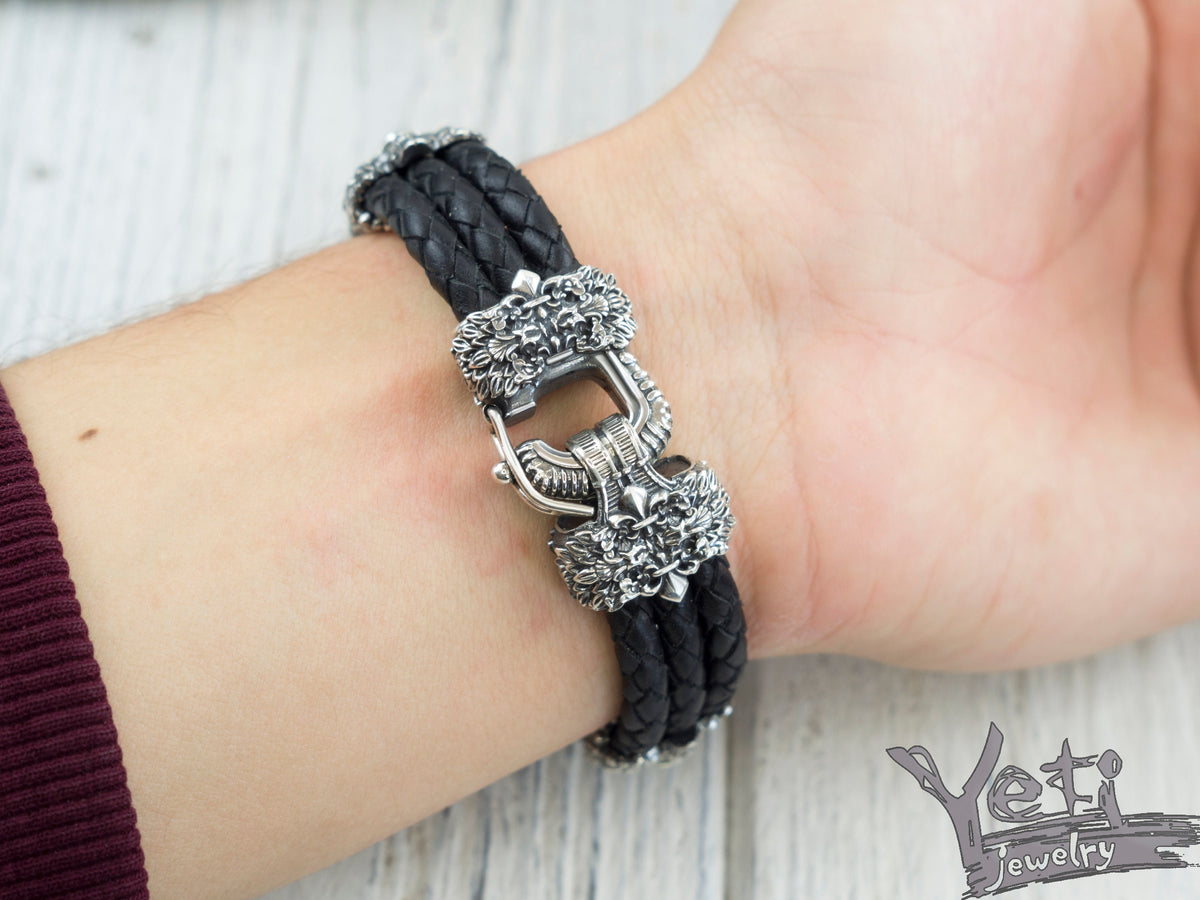 Inside of the wrist showing the silver box clasp of the Garry bracelet