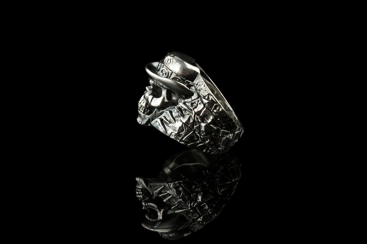 Tosahwi 925 sterling silver Comanche-inspired warrior ring with red cubic zirconia and feathered headdress