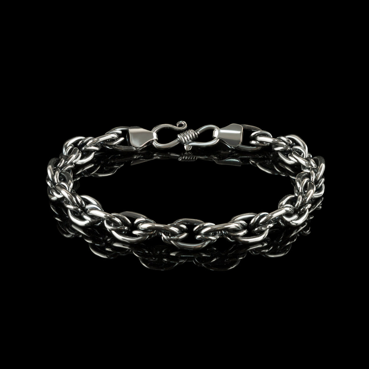 Graf 925 sterling silver chain bracelet with interlocking sculptural links