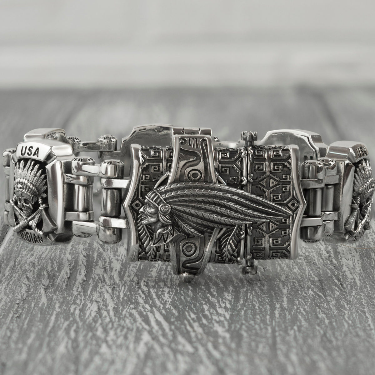 Indian bracelet links and clasp on a light background