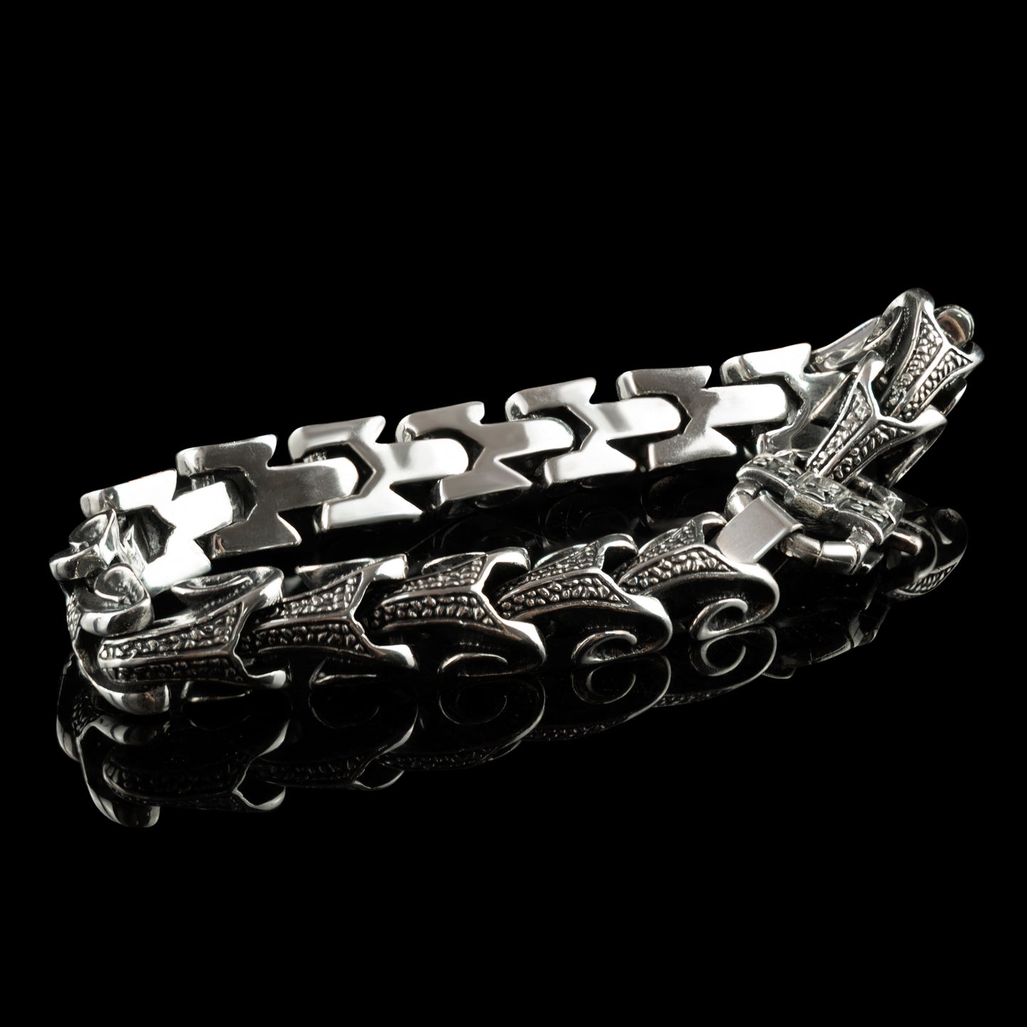Bruralist silver chain bracelet Biker jewelry Biker bracelet