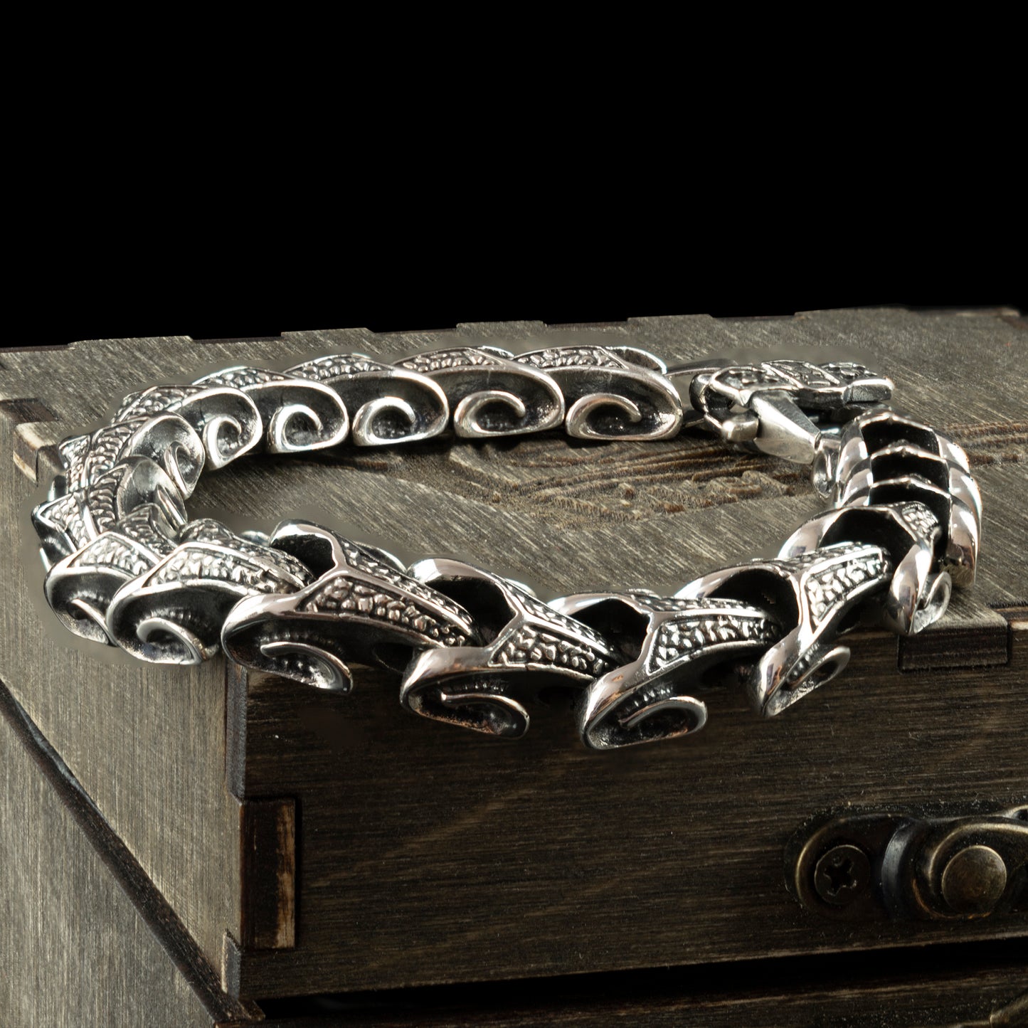 Bruralist silver chain bracelet Biker jewelry Biker bracelet