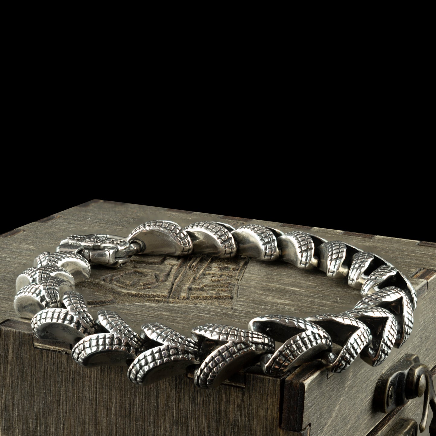 Bruralist silver chain bracelet Biker jewelry Biker bracelet