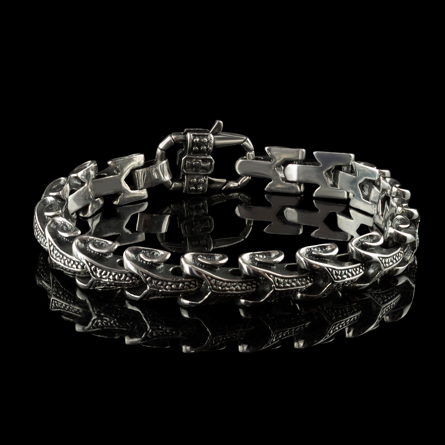 Bruralist silver chain bracelet Biker jewelry Biker bracelet