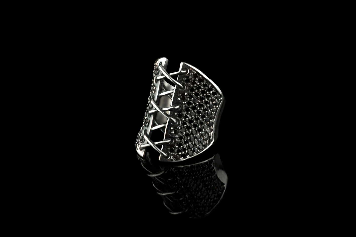 Corset Ring Goth jewelry  Wide Band ring,