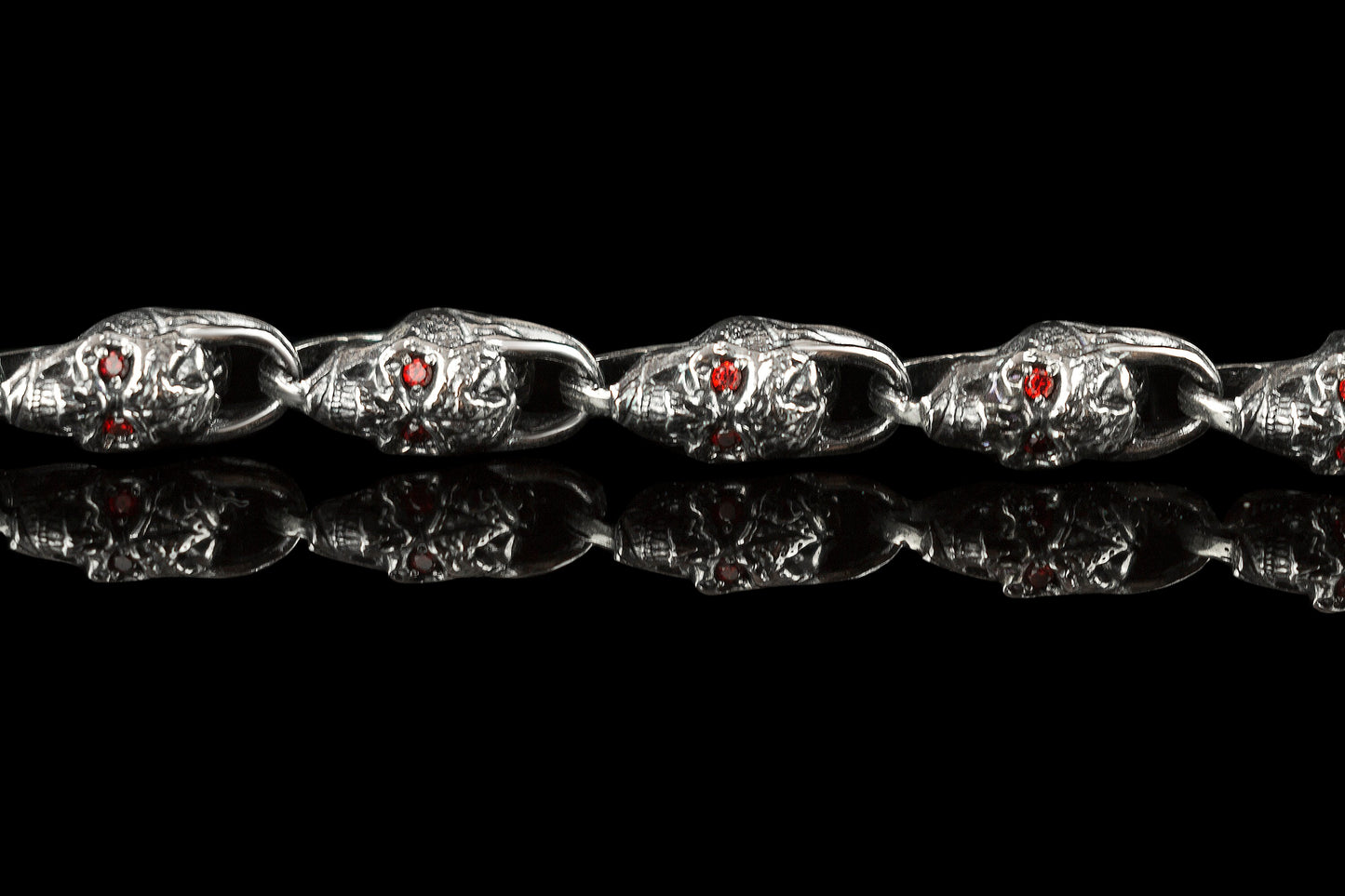 Skull bracelet Silver skull jewelry Biker bracelet Brutal silver jewelry