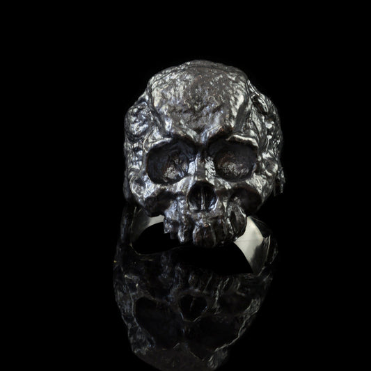 Skull ring Skull jewelry Black skull ring Gift for biker Biker jewelry Silver skull ring