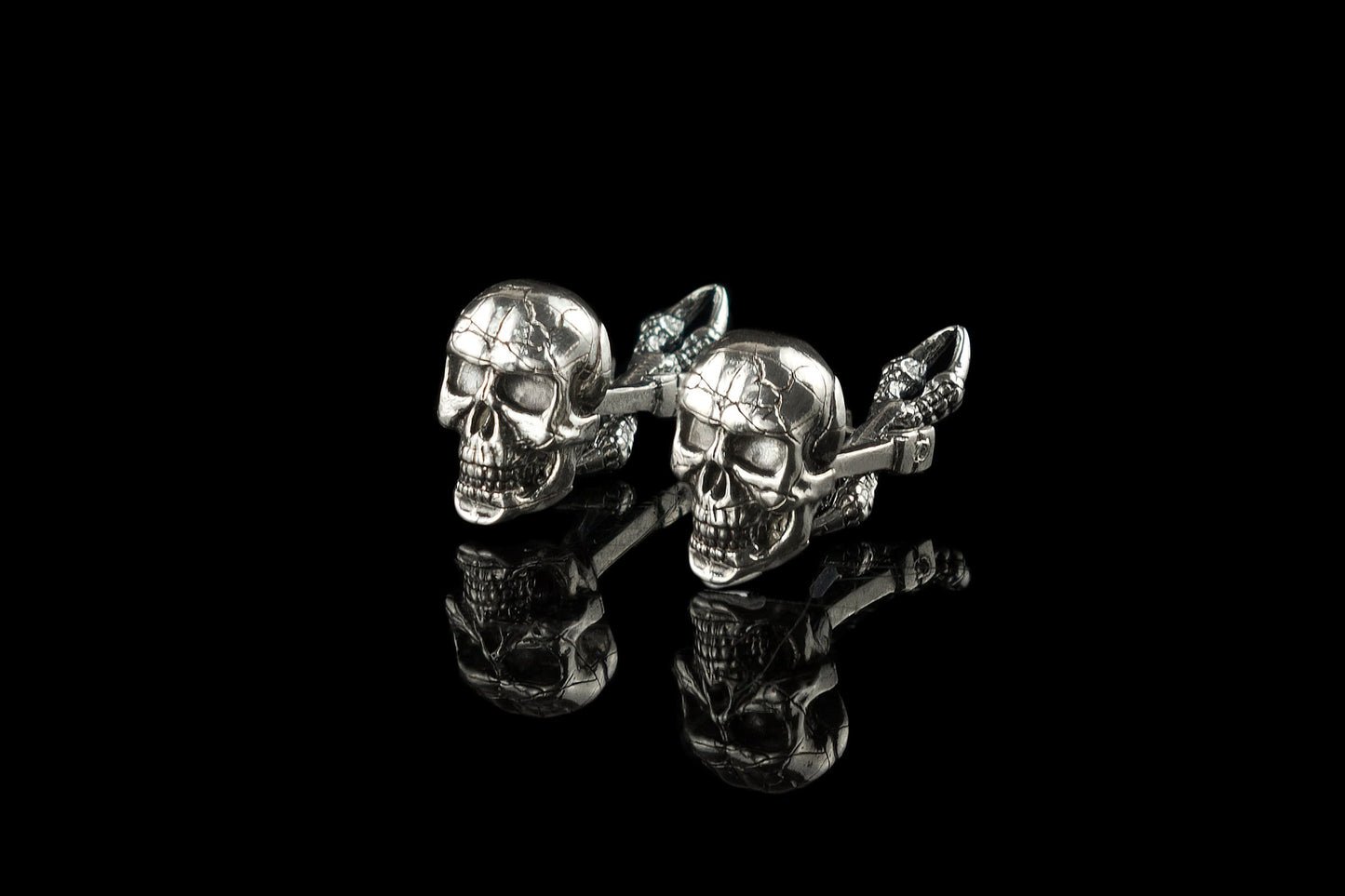 Skull cufflinks Silver skull accessories Biker jewelry Biker cufflinks Brutal accessories