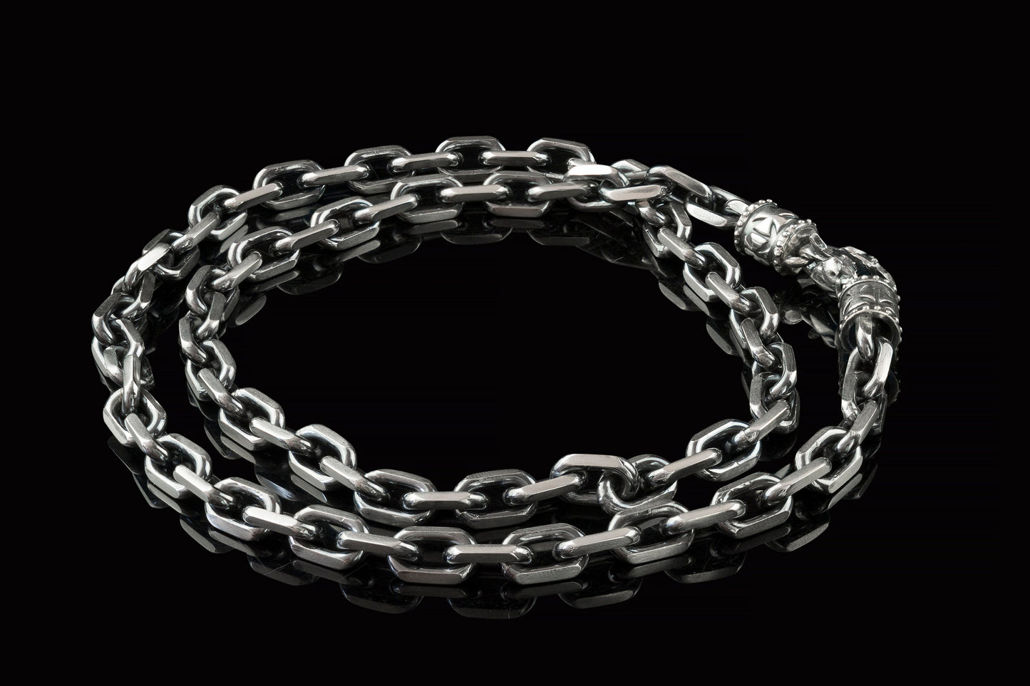 Anchor Chain Men's silver chain 23 inch Heavy chain Oxidized chain silver chain Handmade silver jewelry
