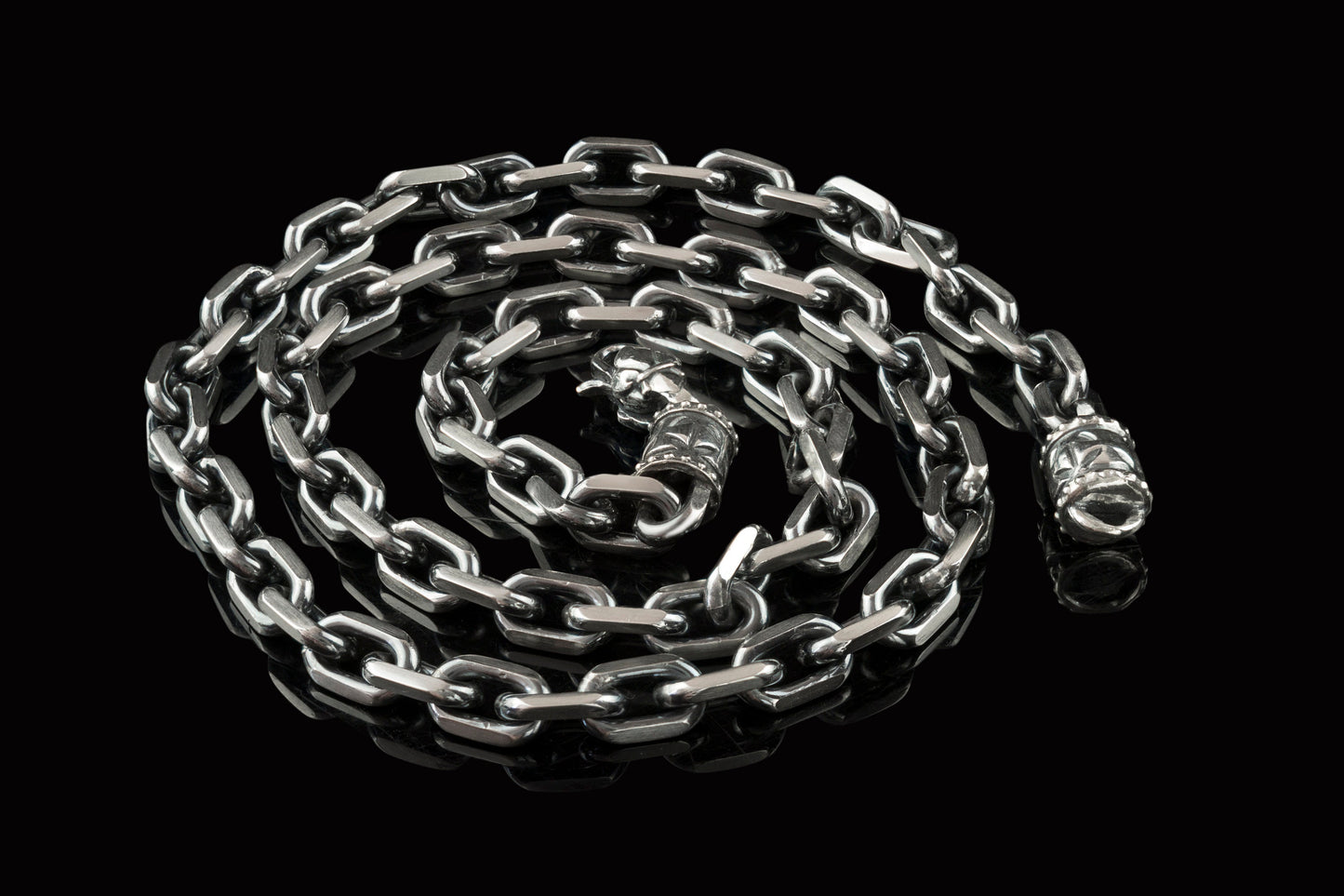 Anchor Chain Men's silver chain 23 inch Heavy chain Oxidized chain silver chain Handmade silver jewelry