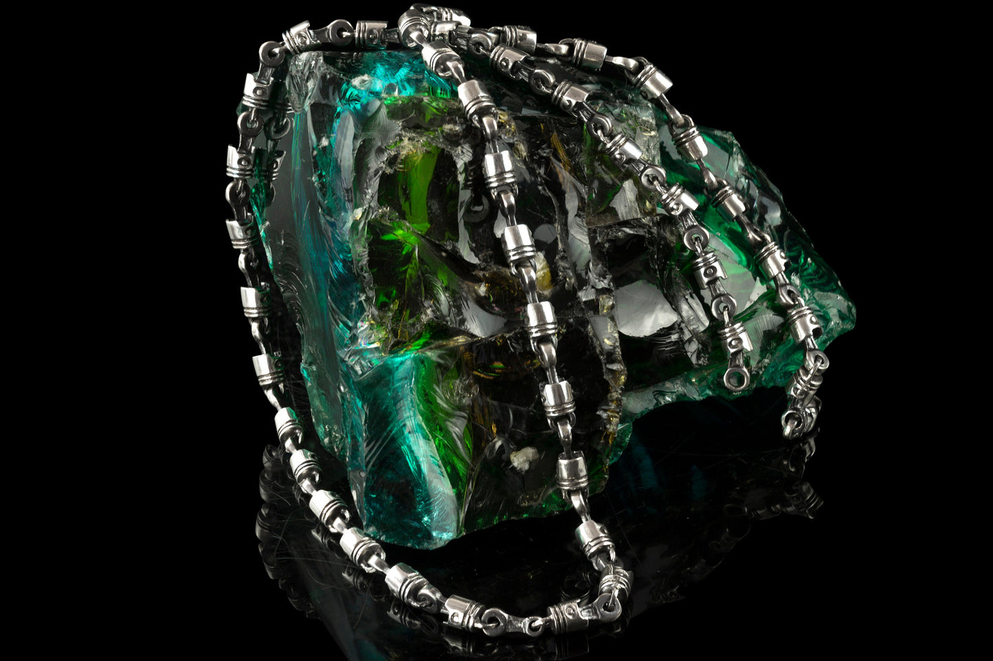 Bikers chain Biker jewelry Men's silver chain Piston Men silver necklace