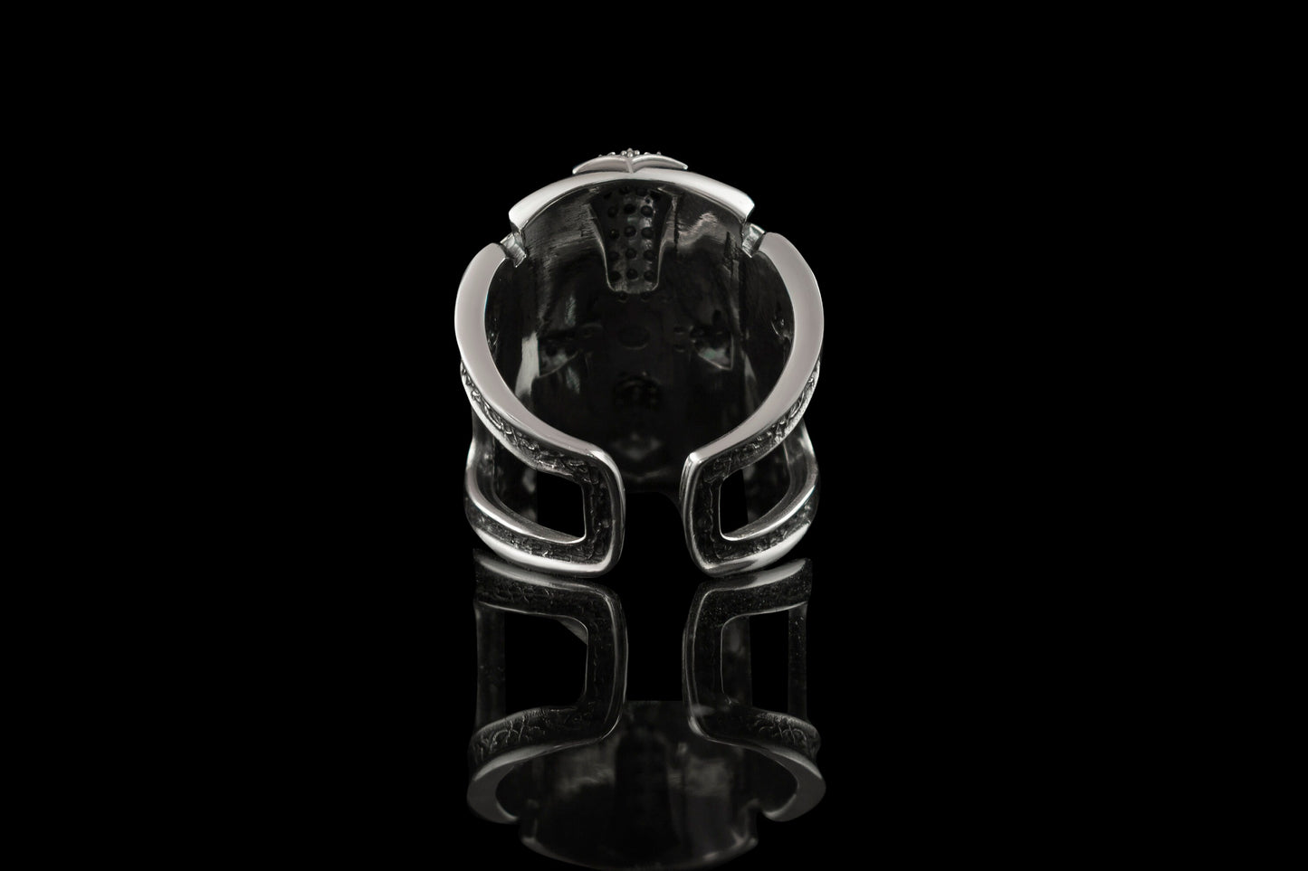 Women's silver ring with gemstones Cross ring Vintage style ring Queen of the Crusaders