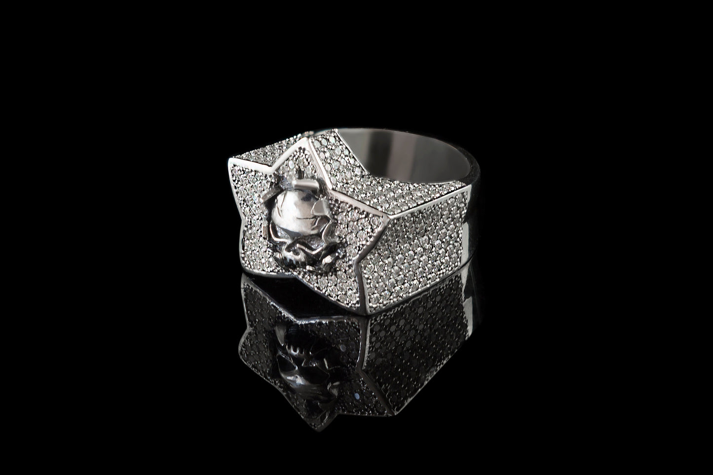 Gemstones skull ring Star Women jewelry