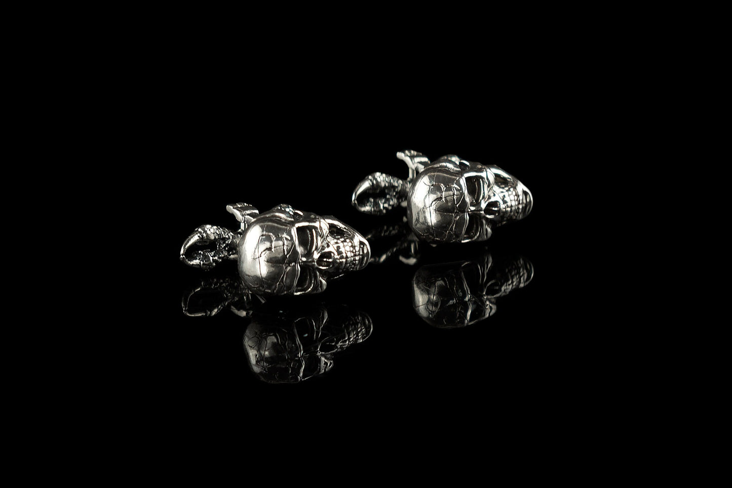 Skull cufflinks Silver skull accessories Biker jewelry Biker cufflinks Brutal accessories