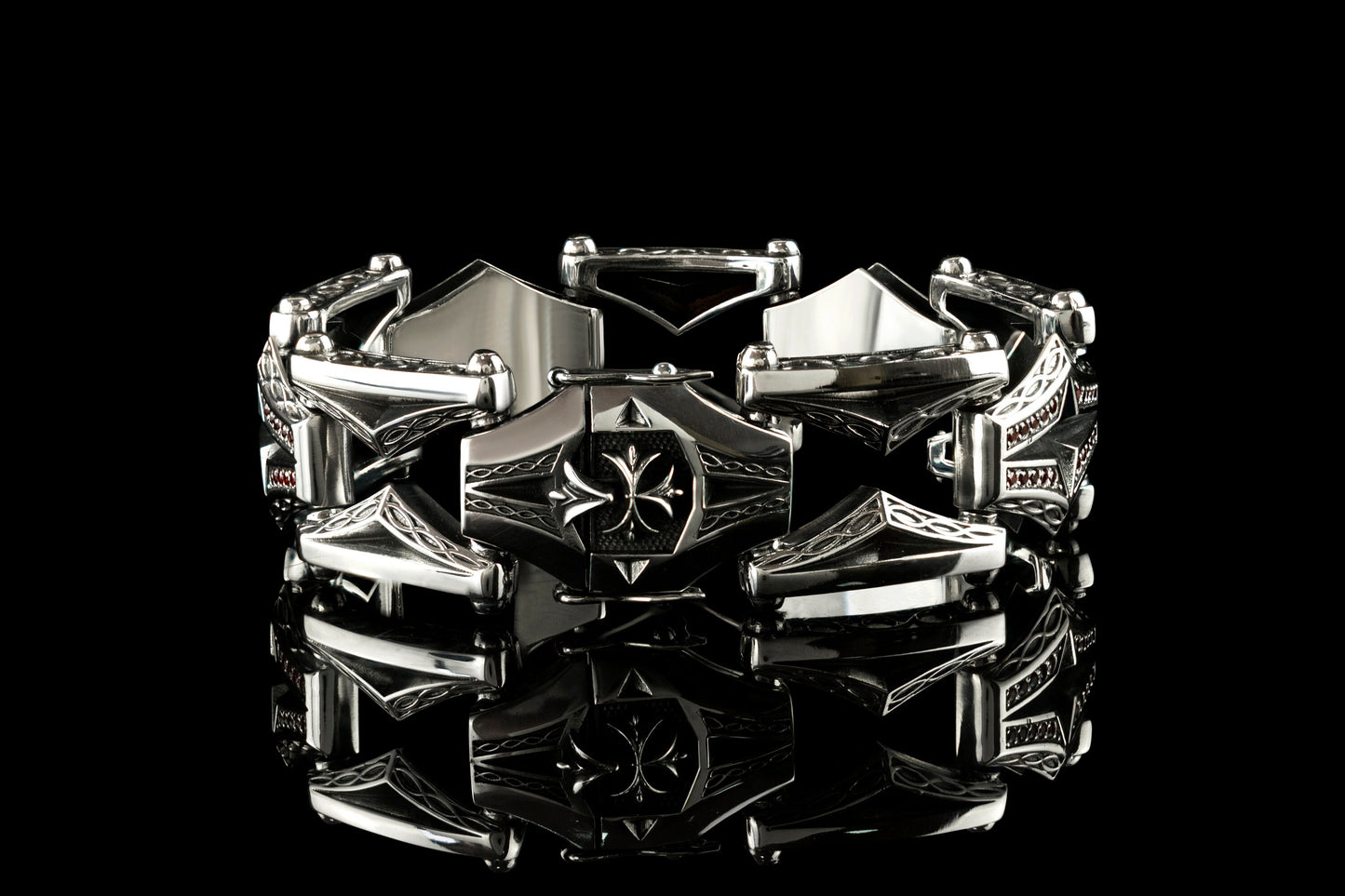 Biker bracelet Brutal jewelry Men's silver bracelet "Success is never blamed"