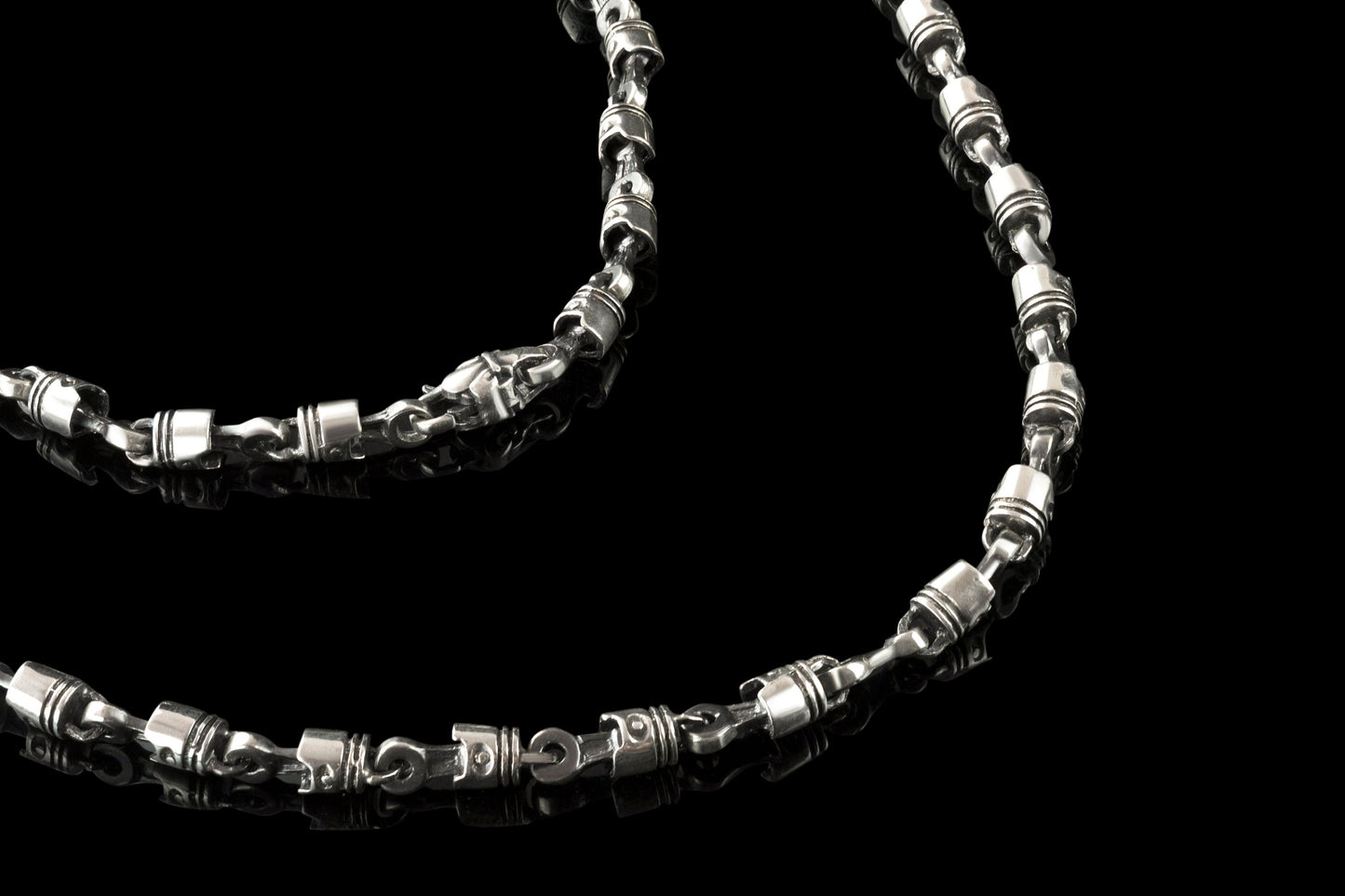 Bikers chain Biker jewelry Men's silver chain Piston Men silver necklace
