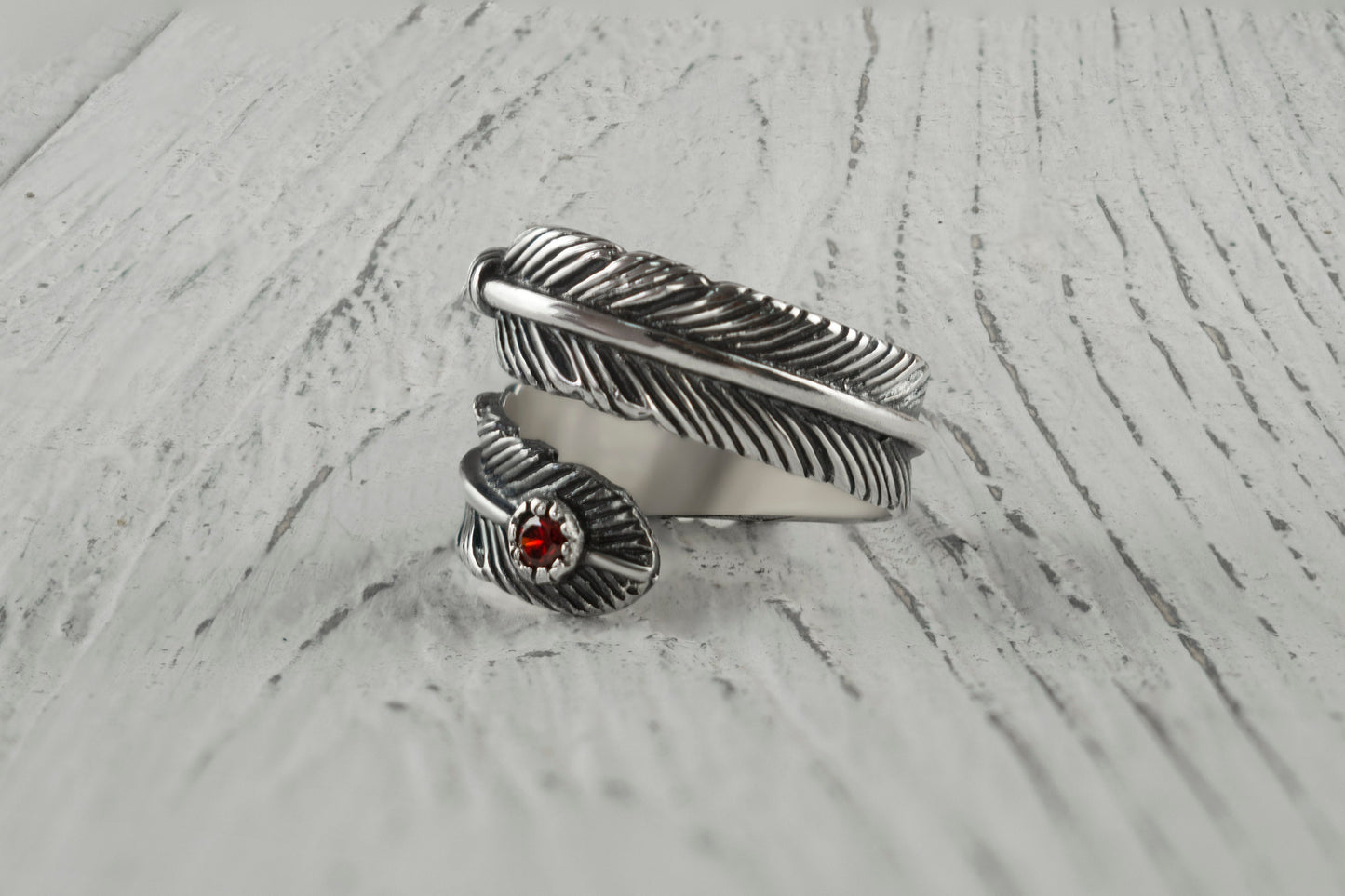 Adjustable  silver ring Women  feather ring  Сasual jewelry Gift for girlfriend