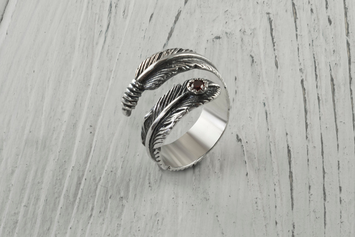 Adjustable  silver ring Women  feather ring  Сasual jewelry Gift for girlfriend