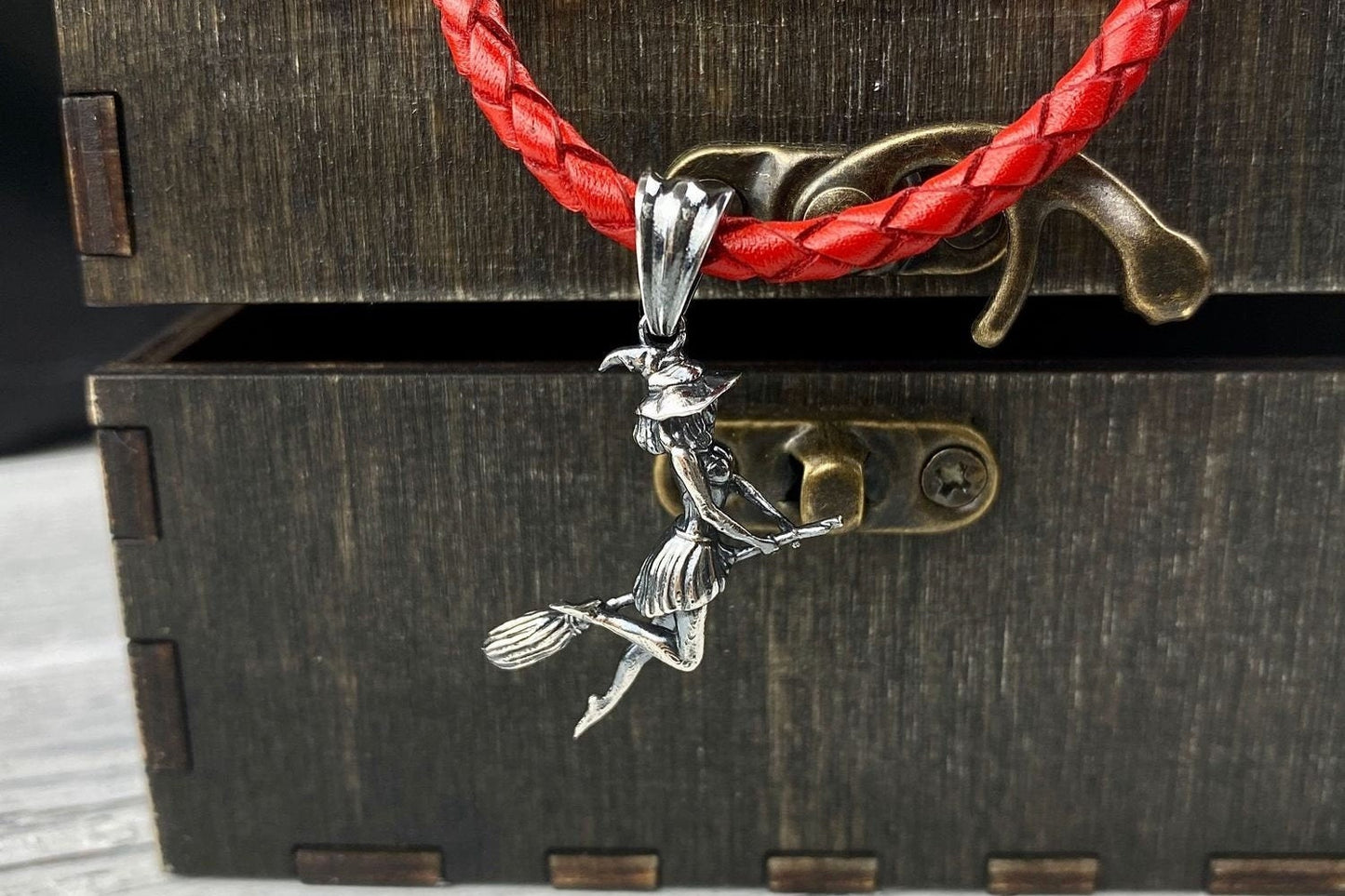 Witch pendant Witches jewelry  Halloween jewelry Flying witch Witches pendant