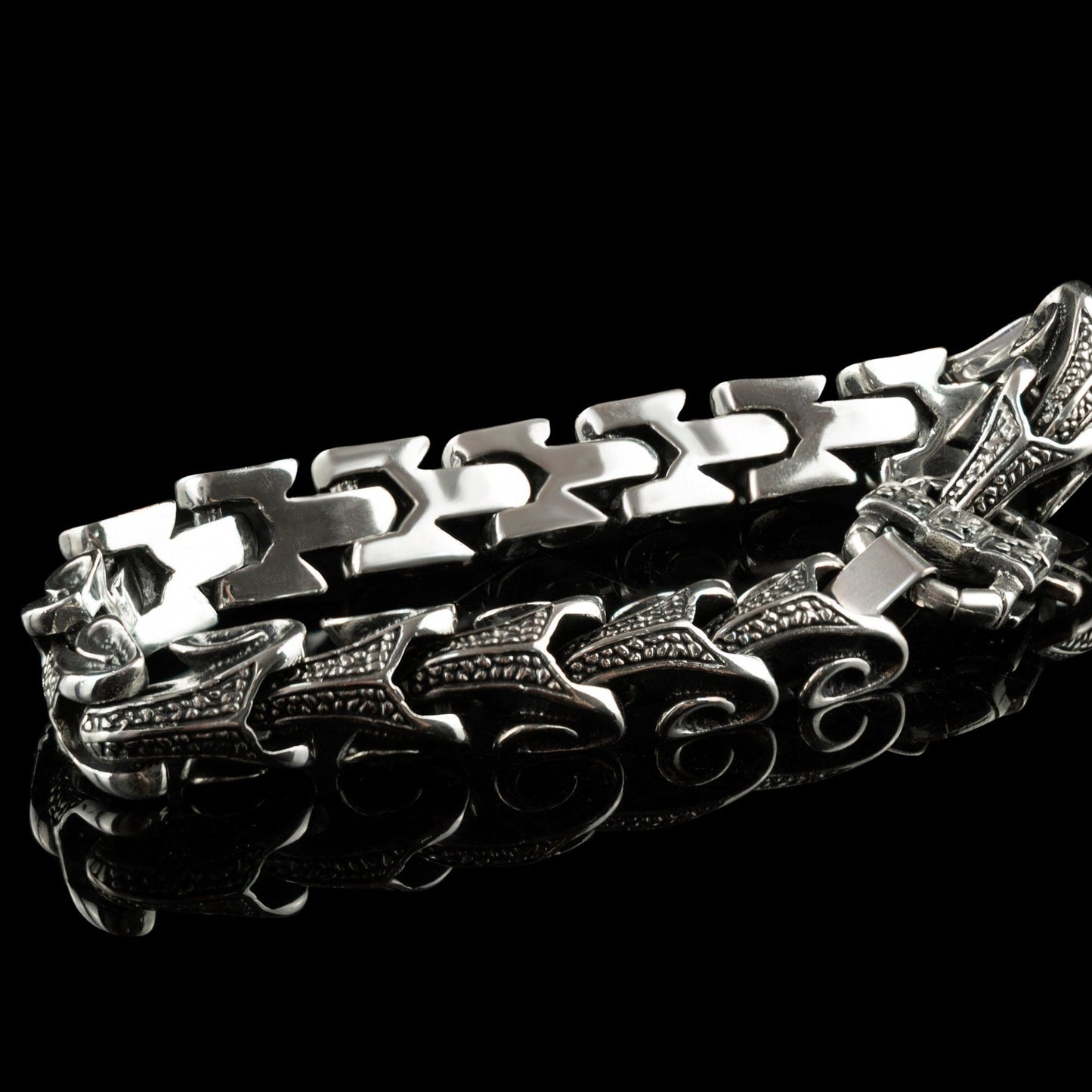Bruralist silver chain bracelet Biker jewelry Biker bracelet