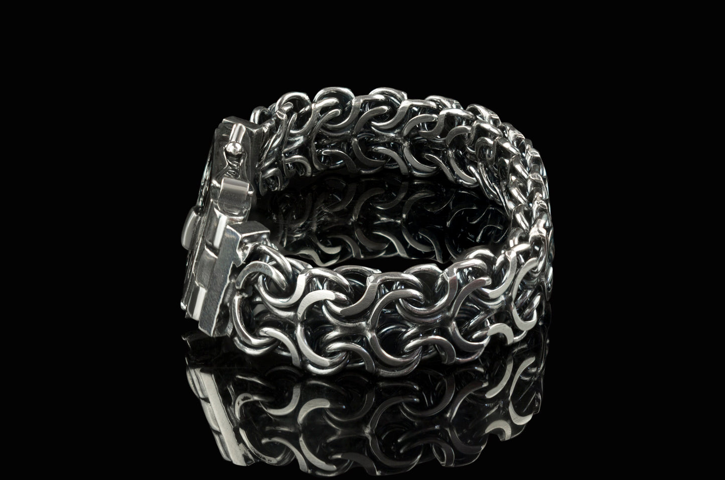 Heavy bracelet Handmade silver bracelet 12 mm width bracelet