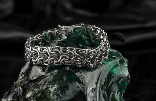 Heavy bracelet Handmade silver bracelet 12 mm width bracelet