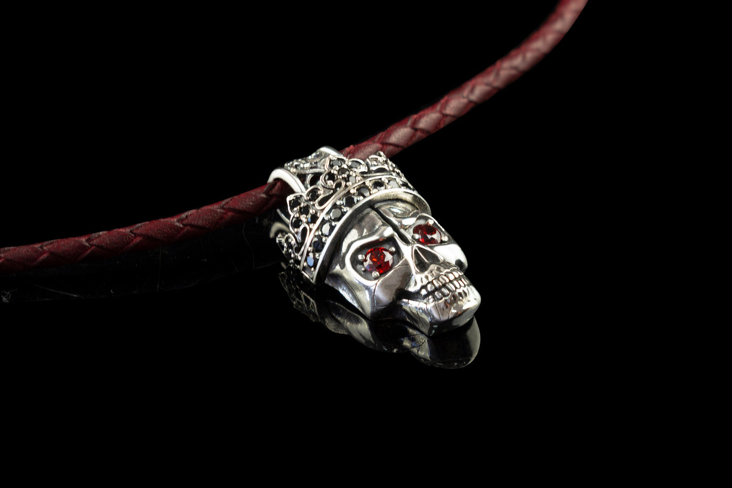 Skull pendanr Silver jewelry Gemstones skullSanta Muerte Biker jewelry
