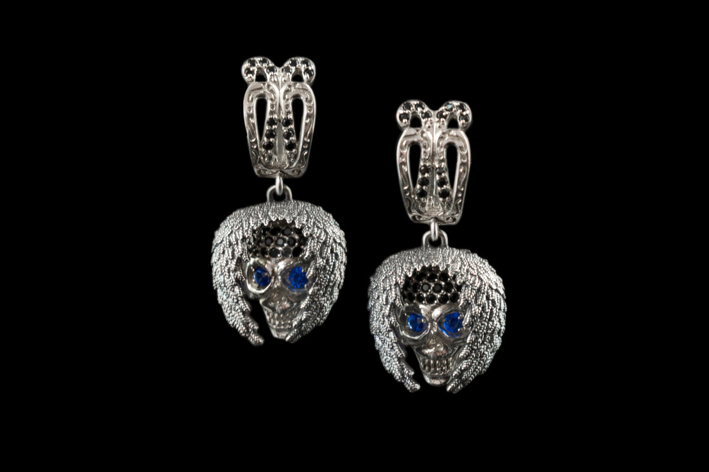 Women's skull earrings Silver skull pendant Silver skull Annabell