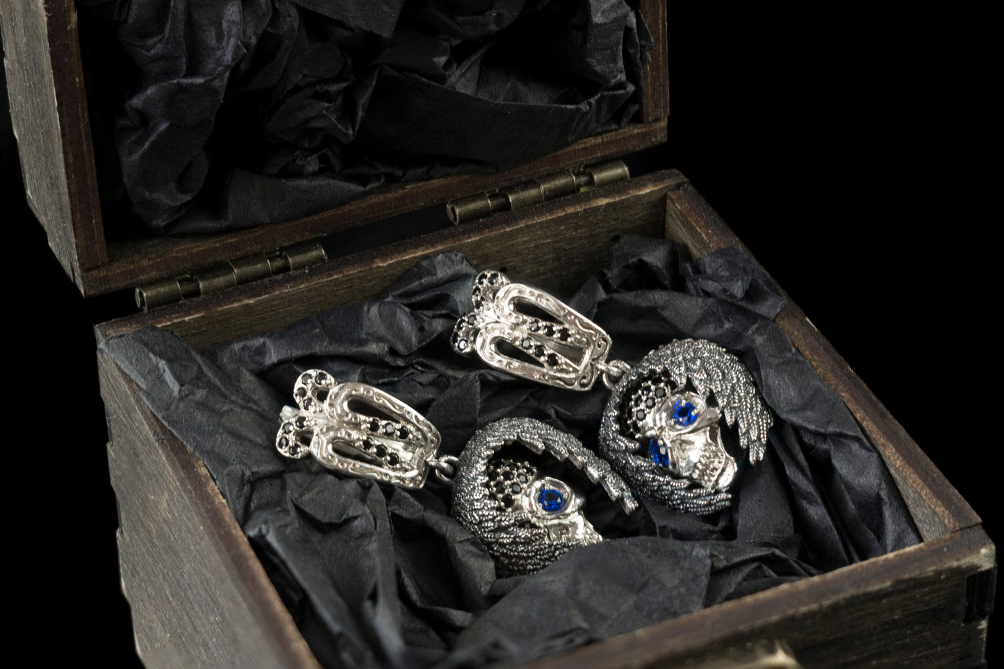 Women's skull earrings Silver skull pendant Silver skull Annabell