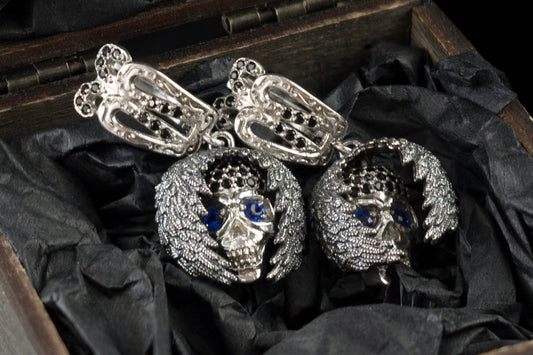 Women's skull earrings Silver skull pendant Silver skull Annabell