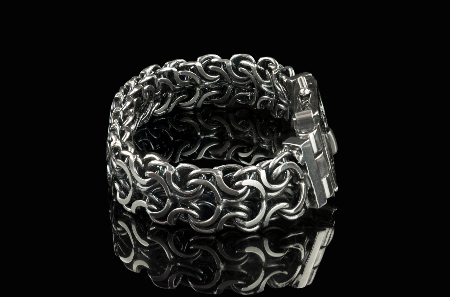 Heavy bracelet Handmade silver bracelet 12 mm width bracelet