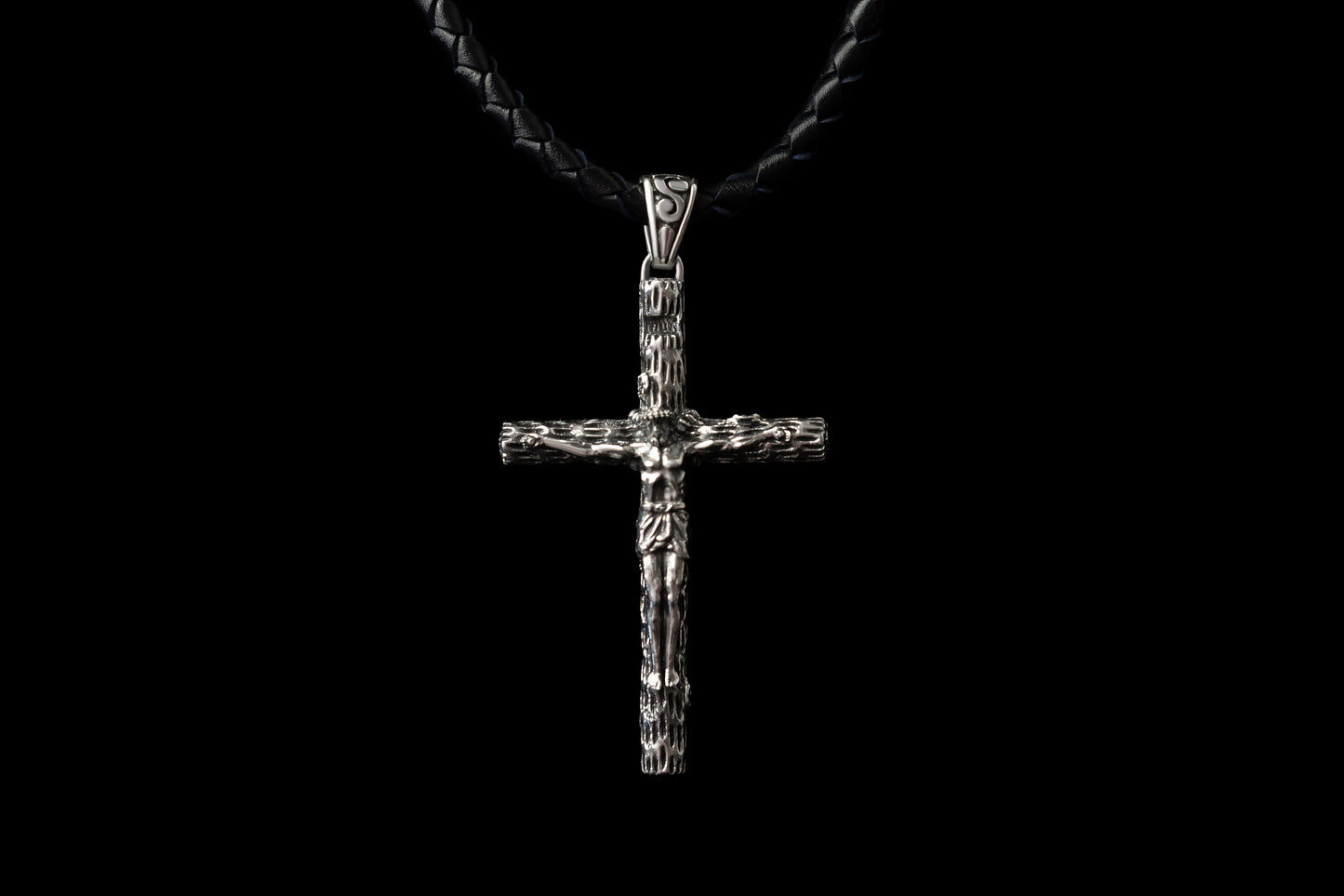 Crucifix Jesus  pendant Heavy silver cross