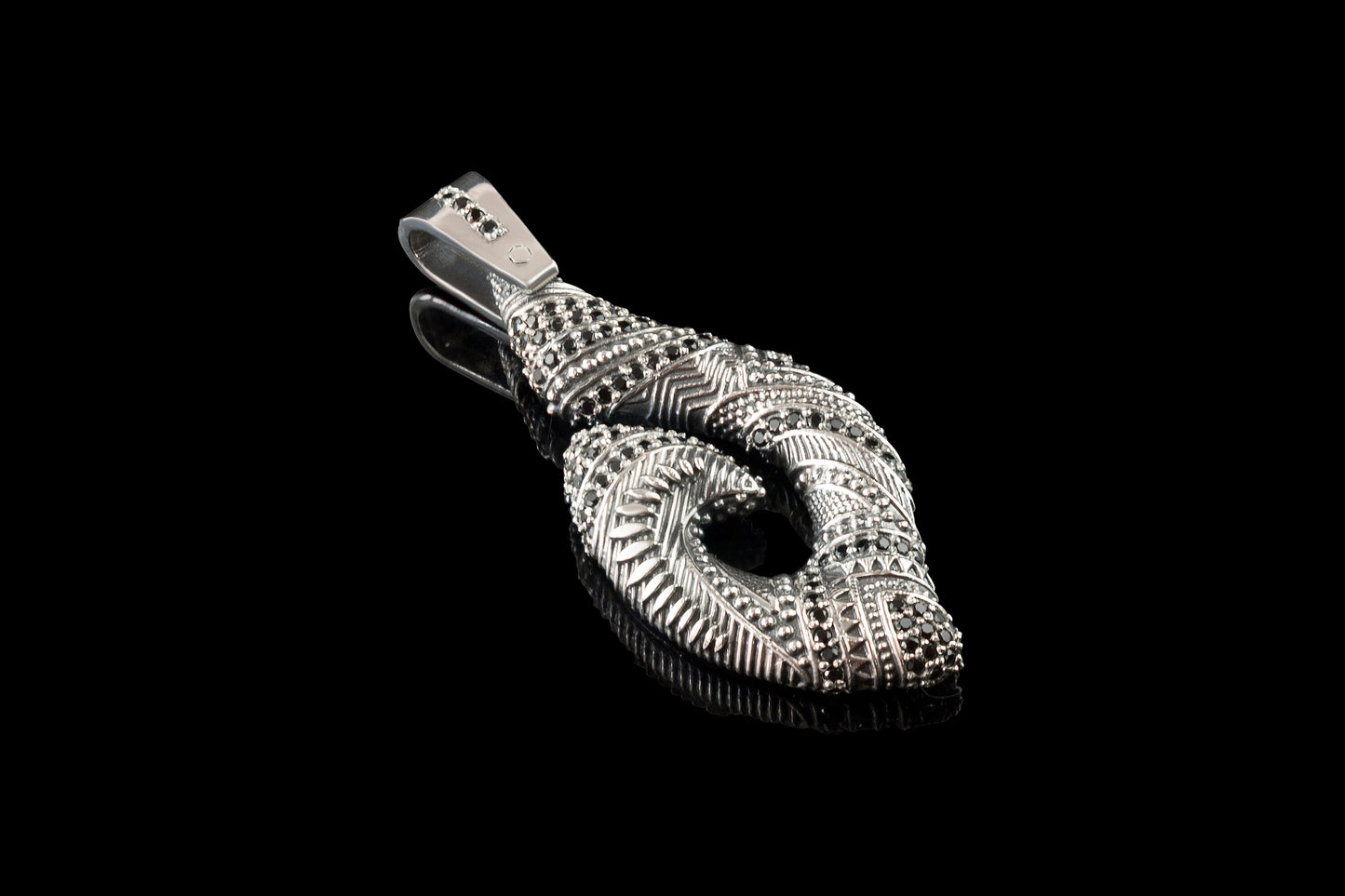 Hawaiian hook Hawaii silver pendant Fish hook Sea & sand Jewelry Scroll fish hook