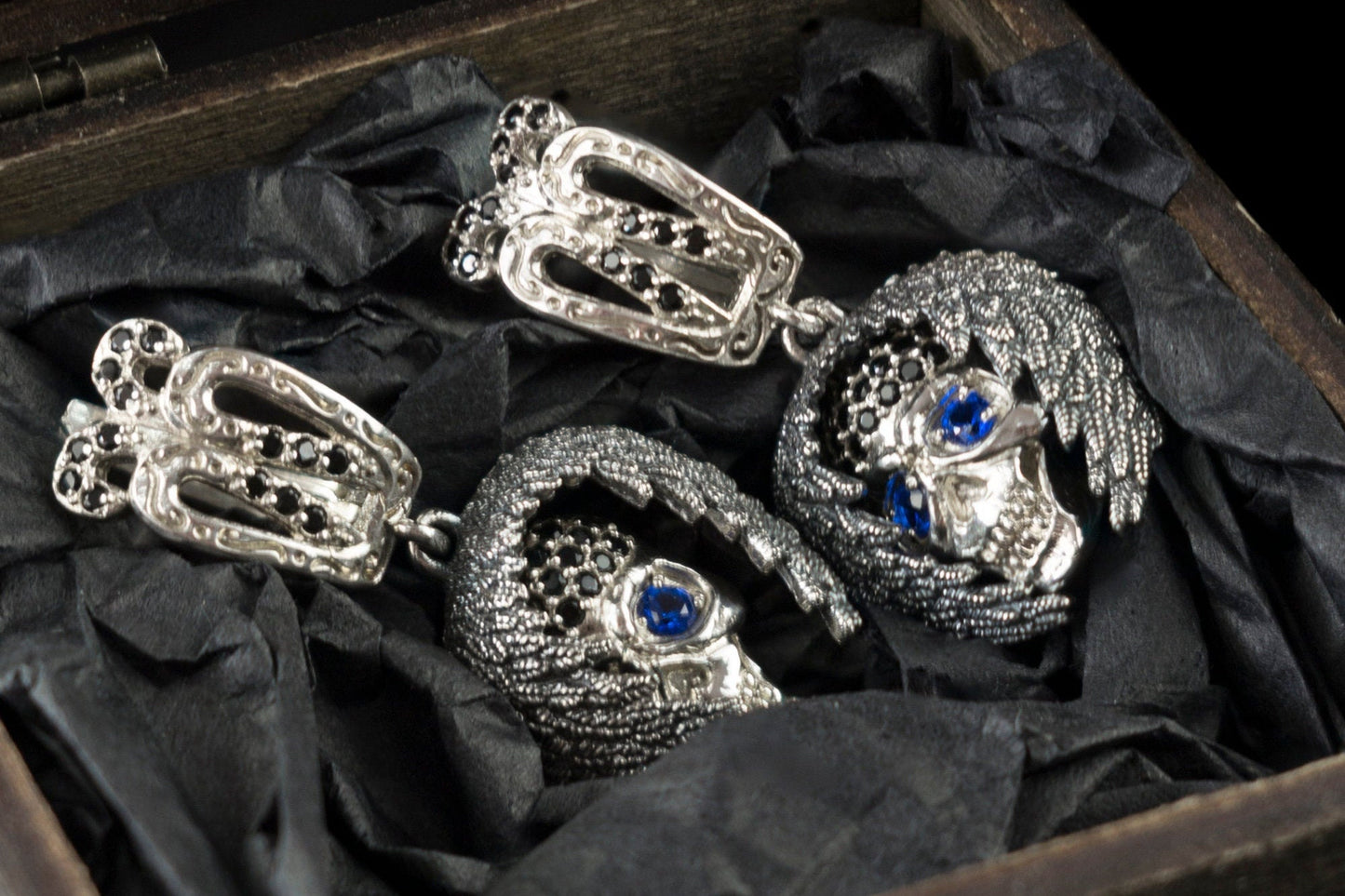 Women's skull earrings Silver skull pendant Silver skull Annabell