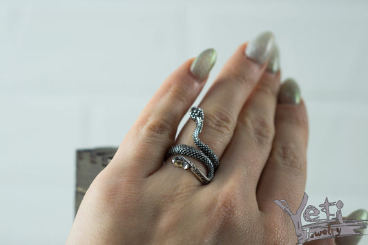 Adjustable ring snake Sterling silver 925 women ring   Serpent Ring
