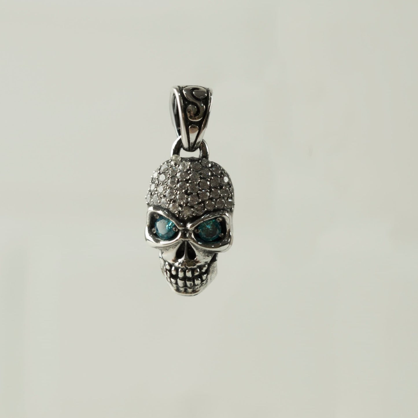 Diamond skull pendant Skull pendant CZ  Women's skull pendant