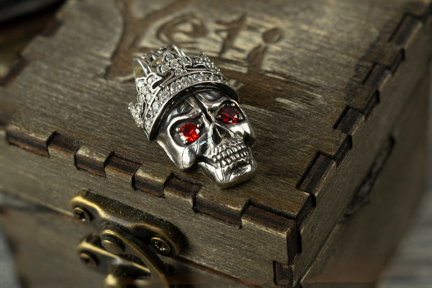 Silver skull pendant Santa Muerte Skull necklace  Biker jewelry