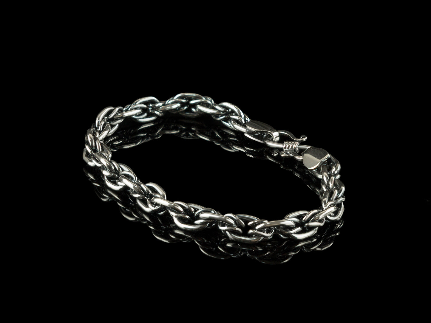 Handmade silver bracelet 6 mm bracelet wide Men's silver bracelet