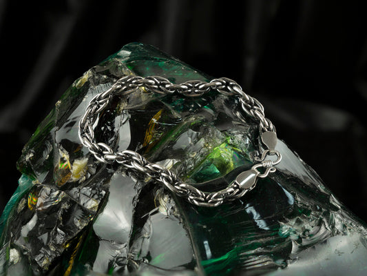 Handmade silver bracelet 6 mm bracelet wide Men's silver bracelet