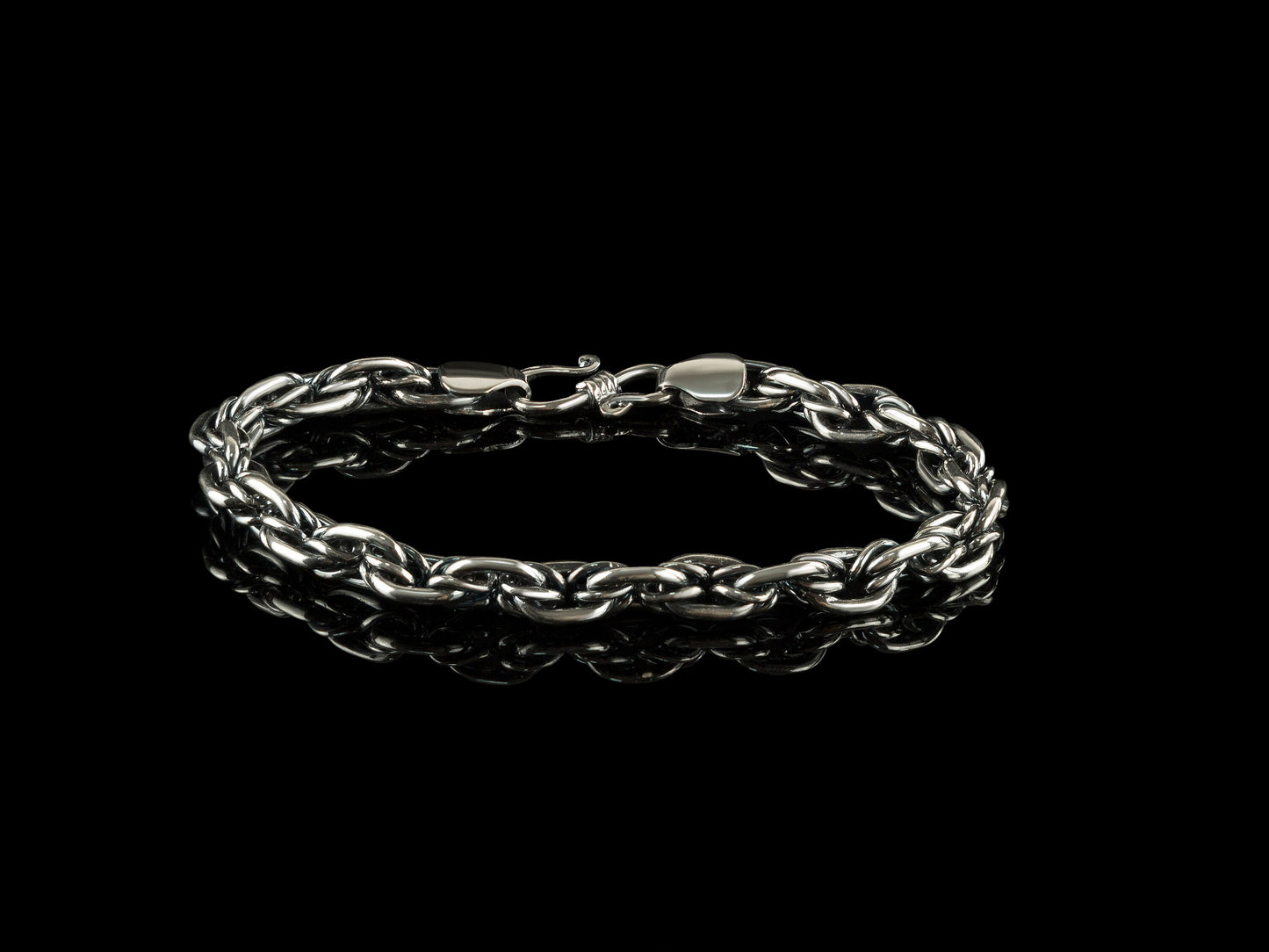 Handmade silver bracelet 6 mm bracelet wide Men's silver bracelet