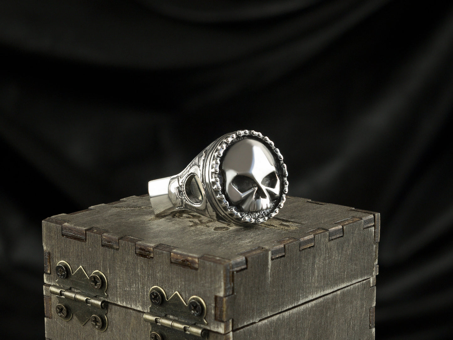 Silver skull ring Biker's ring  Huge skull ring Gift for biker