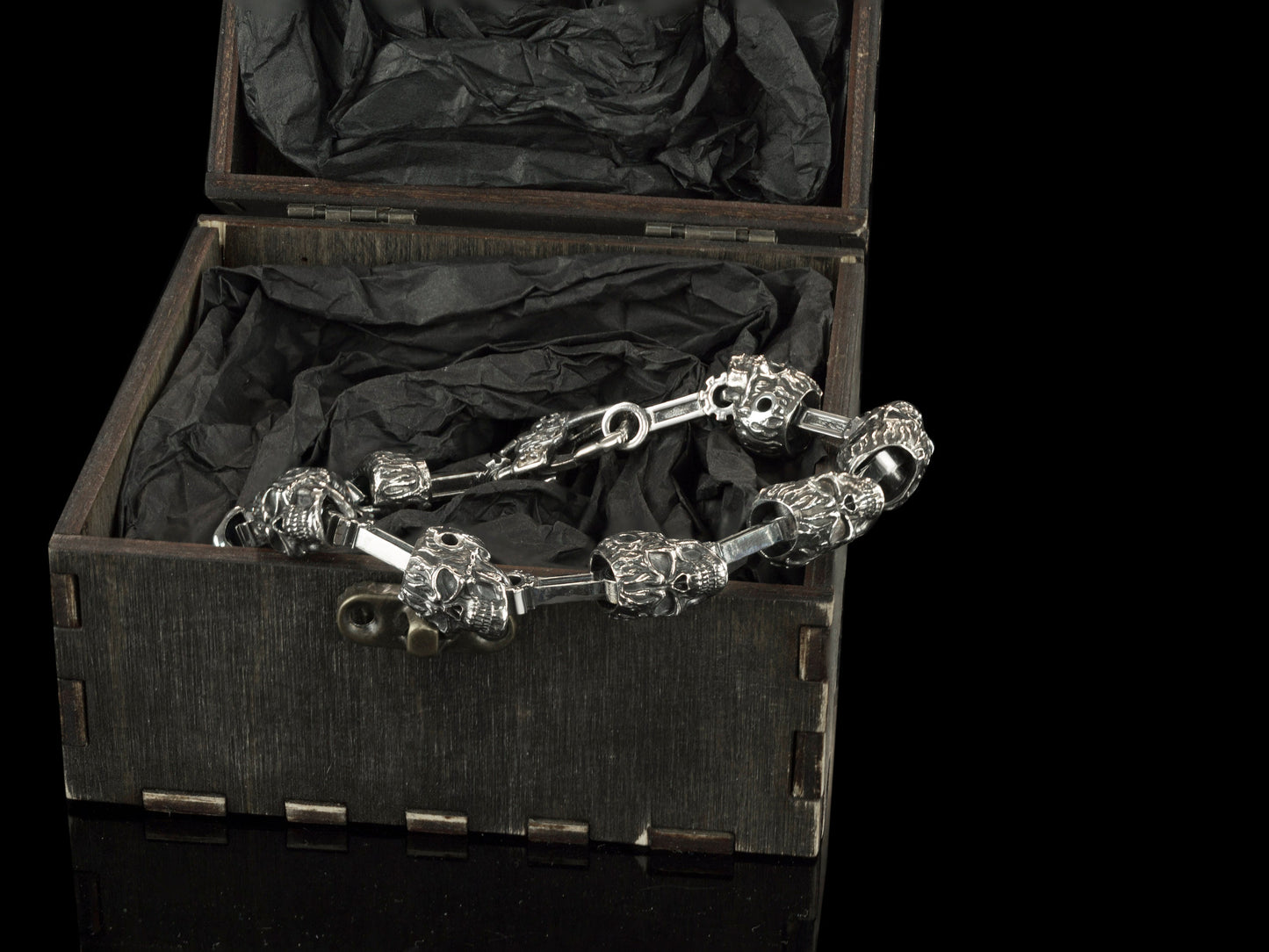 Biker bracelet Skull piston bracelet Biker jewelry  Piston bracelet