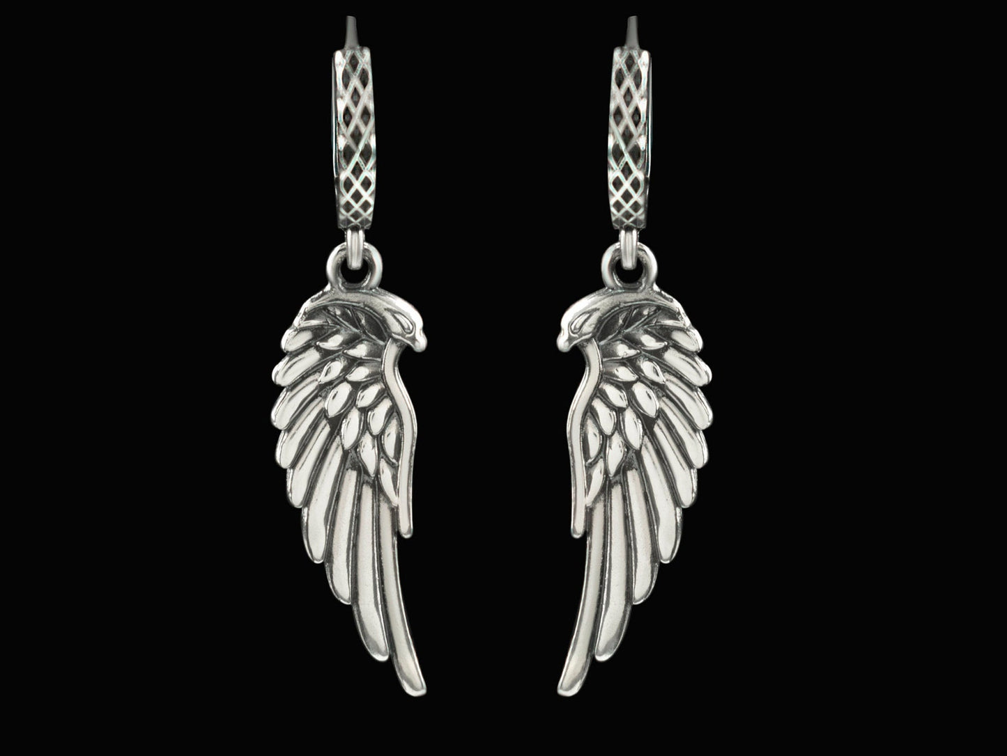 Women's silver earrings Angel wings earrings Women's drop earrings Universal silver jewelry