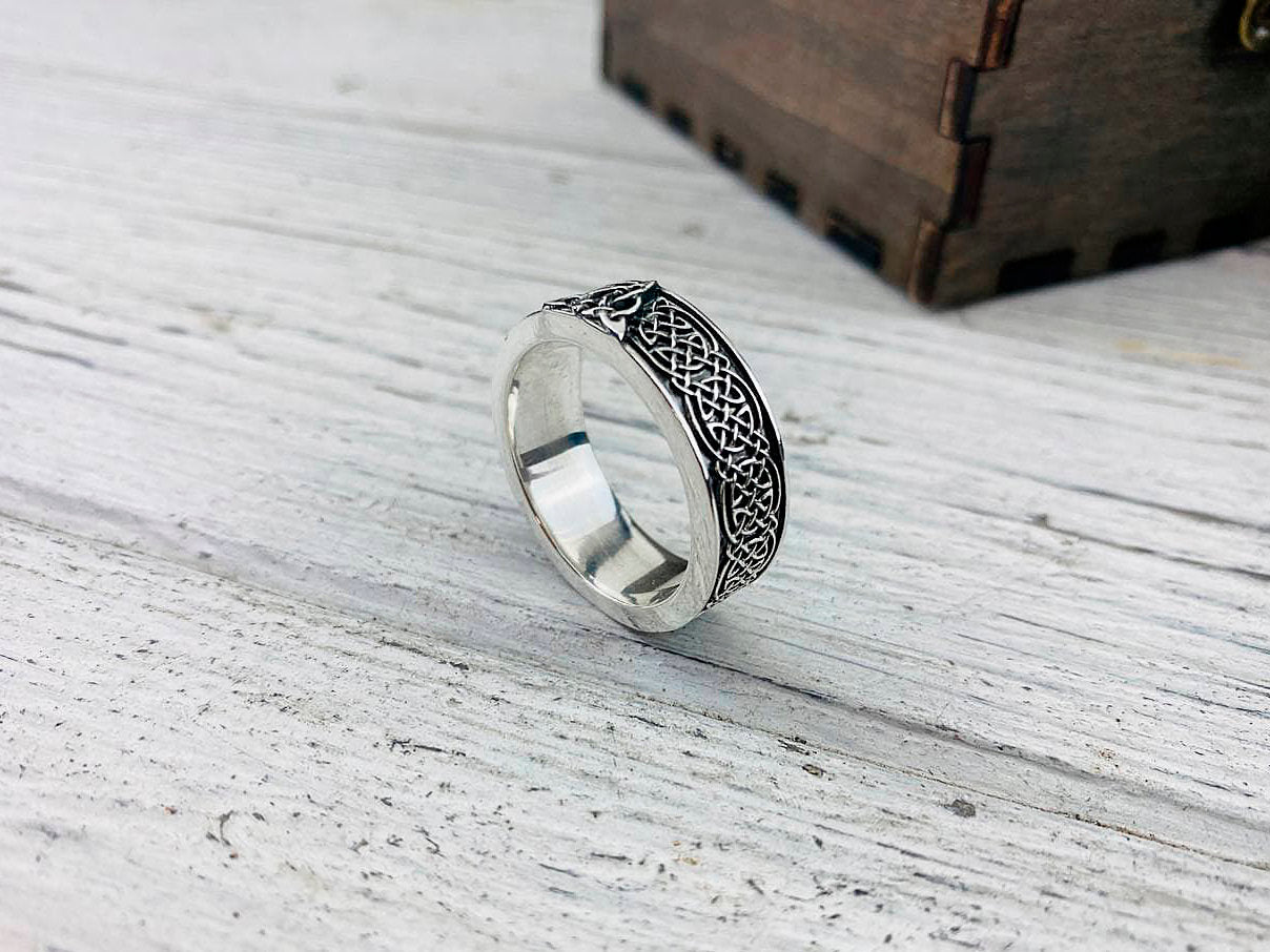 925 sterling silver Celtic ring Viking ring Celtic knot ring Silver Viking jewelry Trinity knot ring