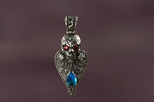 Women's skull pendant Silver skull pendant for her Gothic jewelry