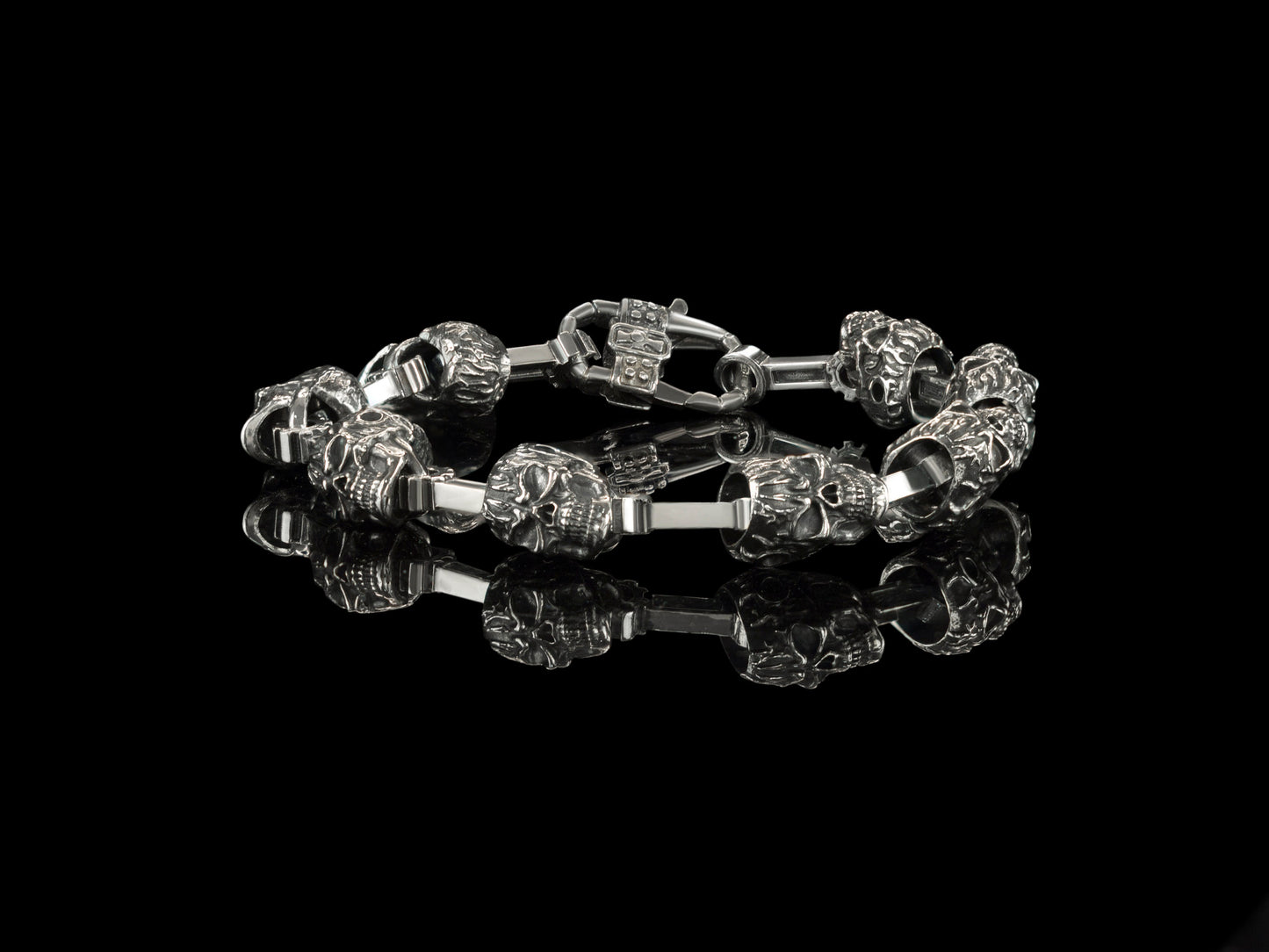 Biker bracelet Skull piston bracelet Biker jewelry  Piston bracelet