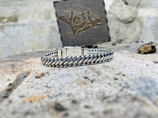 Handmade Silver Bracelet, Handwoven Bracelet, Chunky Bracelet, Braided Bracelets, Men's Jewelry, Men's Chain Bracelet