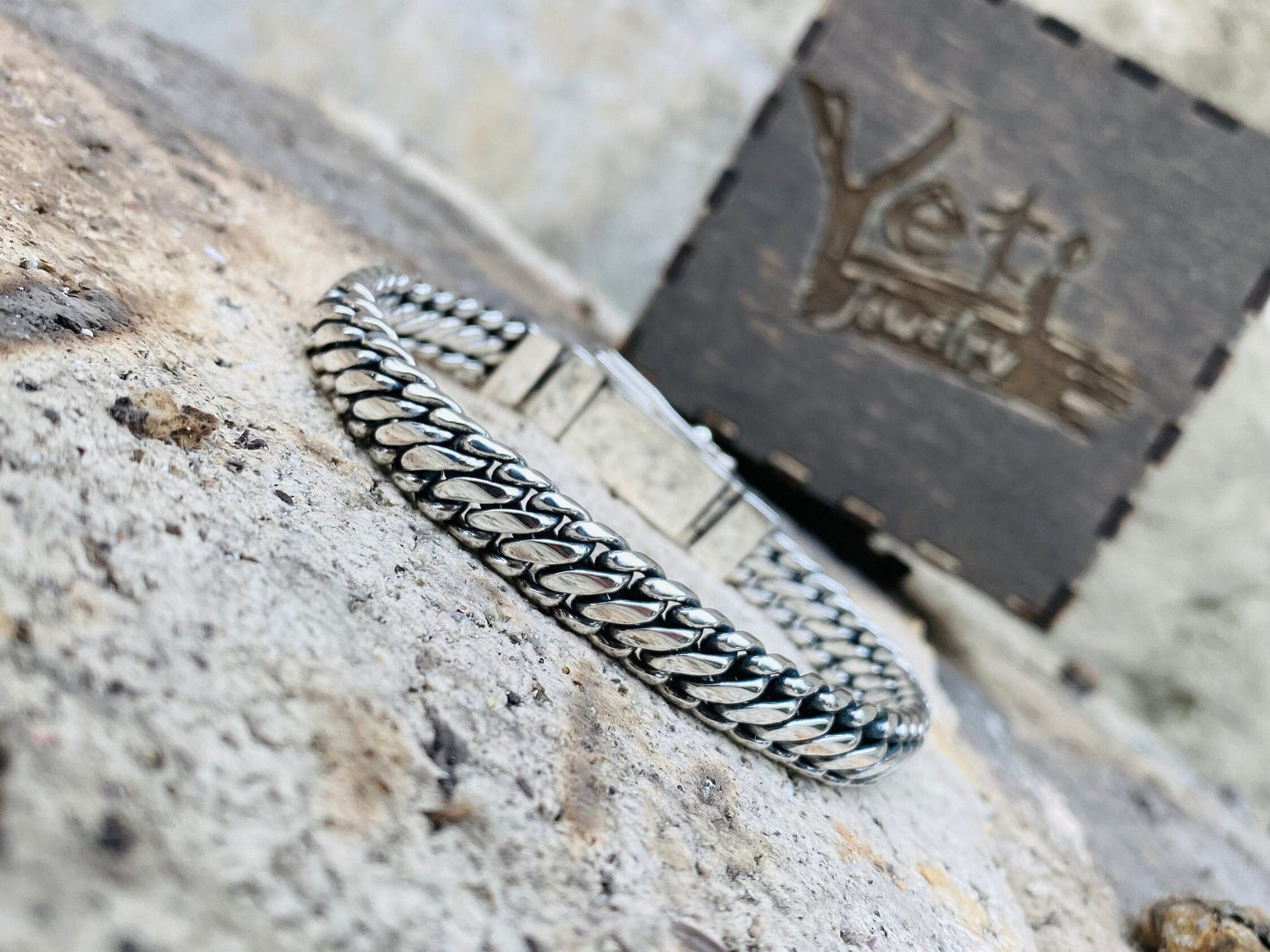 Handmade Silver Bracelet, Handwoven Bracelet, Chunky Bracelet, Braided Bracelets, Men's Jewelry, Men's Chain Bracelet