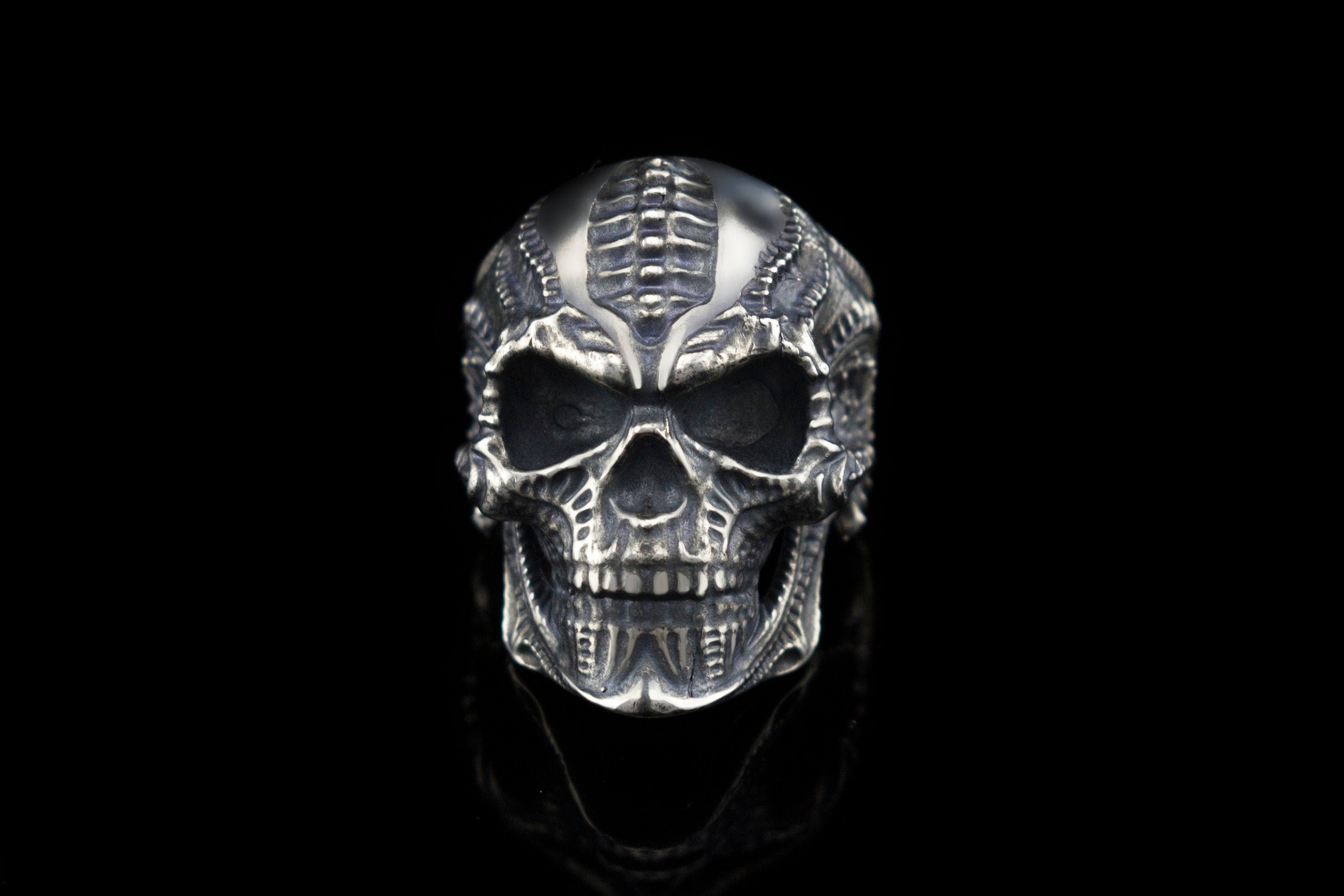 Blade biomechanical skull ring front view